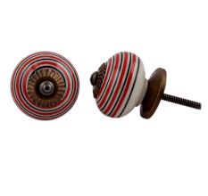 Red Black Striped Knobs